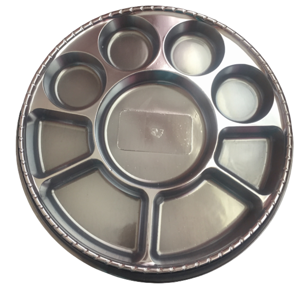 Silver 9 Compartment Disposable Plastic Thali Plates - Pack of 300 ...