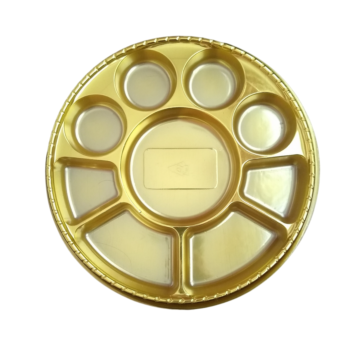 Gold 9 Compartment Disposable Plastic Thali Plates - Pack of 300 ...