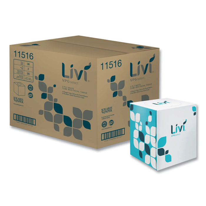 Livi Select Facial Tissue Cube Box (36/cs)