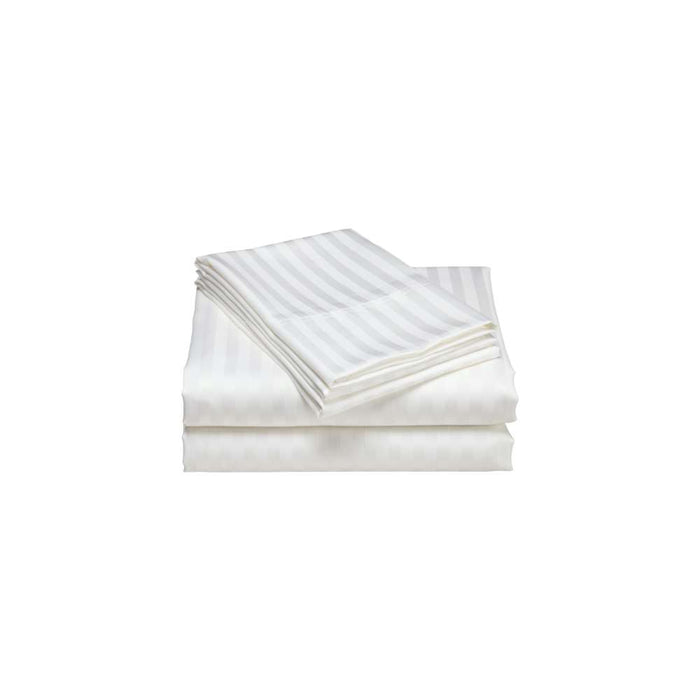 Queen Satin Stripe Fitted Bed Sheets