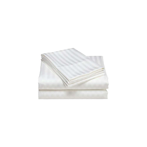 Queen Satin Stripe Flat Bed Sheets